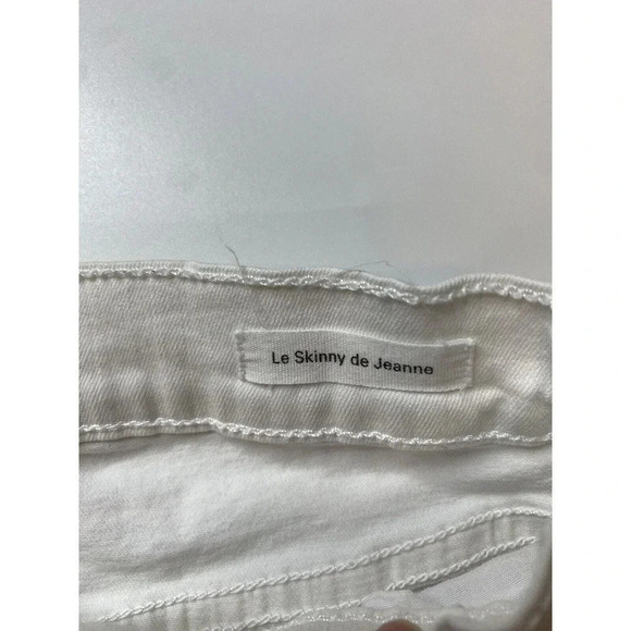 FRAME SZ 26 Jeans Le Skinny de Jeanne Distressed Mid-Rise Stretch 5-Pocket White - Picture 4 of 8